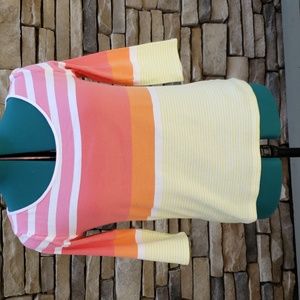 Ann Taylor 3/4 sleeve,cotton, striped tee